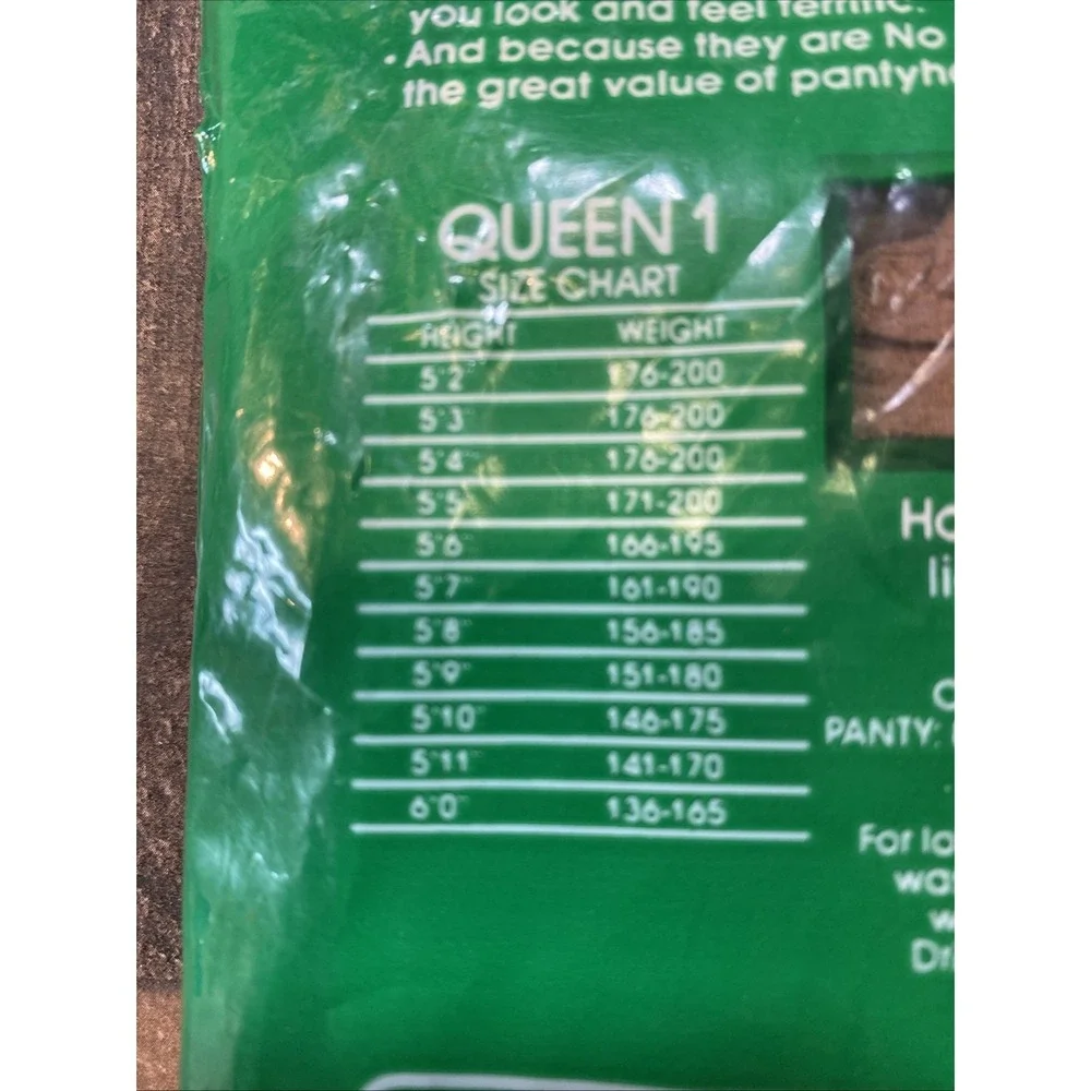 No Nonsense Control Top Pantyhose Size Q1 113 Tan Reinforced Toe Queen 1 Vintage